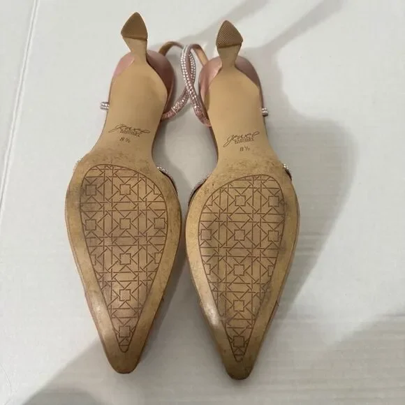 Jewel Badgley Mischka Tammy Mesh Pointed Toe Slingback Stiletto Heels Size 8.5 - Picture 9 of 11